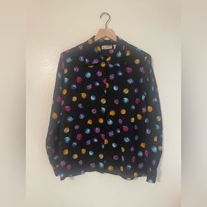 Vintage. 80’s. Le Caviar. Button up. Blouse